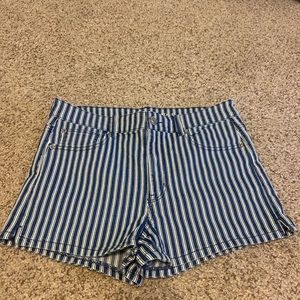 American Eagle Striped Jean Shorts